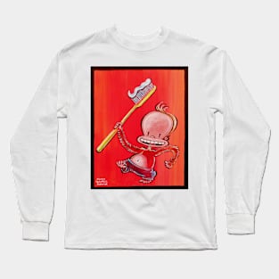 Happy Toothbrush Ape Long Sleeve T-Shirt